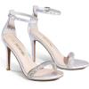 image:imageDREAM PAIRS Womens High Heels Flower Ankle Strap Stilettos Round Open Toe Dressy Sexy SandalsSilverrhinestone