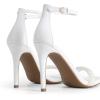 image:imageDREAM PAIRS Womens High Heels Flower Ankle Strap Stilettos Round Open Toe Dressy Sexy SandalsWhitepearl