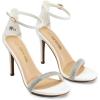 image:imageDREAM PAIRS Womens High Heels Flower Ankle Strap Stilettos Round Open Toe Dressy Sexy SandalsWhiterhinestone