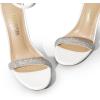 image:imageDREAM PAIRS Womens High Heels Flower Ankle Strap Stilettos Round Open Toe Dressy Sexy SandalsWhiterhinestone