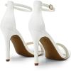 image:imageDREAM PAIRS Womens High Heels Flower Ankle Strap Stilettos Round Open Toe Dressy Sexy SandalsWhiterhinestone
