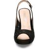 image:imageDREAM PAIRS Womens High Heels Platform Dress Rhinestones Peep Toe Pumps ShoesBlackSuede