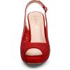 image:imageDREAM PAIRS Womens High Heels Platform Dress Rhinestones Peep Toe Pumps ShoesRedSuede