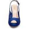 image:imageDREAM PAIRS Womens High Heels Platform Dress Rhinestones Peep Toe Pumps ShoesRoyalBlueSuede