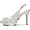 image:imageDREAM PAIRS Womens High Heels Platform Dress Rhinestones Peep Toe Pumps ShoesSilverGlitter
