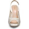 image:imageDREAM PAIRS Womens High Heels Platform Dress Rhinestones Peep Toe Pumps ShoesWhiteGlitter