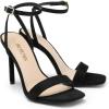 image:imageDREAM PAIRS Womens High Stilettos Open Square Toe Ankle Strap Heels Sexy Comfort Strappy Dress Shoes Wedding Bridal Pumps SandalsBlacksuede