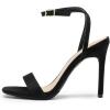 image:imageDREAM PAIRS Womens High Stilettos Open Square Toe Ankle Strap Heels Sexy Comfort Strappy Dress Shoes Wedding Bridal Pumps SandalsBlacksuede