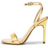 image:imageDREAM PAIRS Womens High Stilettos Open Square Toe Ankle Strap Heels Sexy Comfort Strappy Dress Shoes Wedding Bridal Pumps SandalsGoldpat