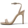 image:imageDREAM PAIRS Womens High Stilettos Open Square Toe Ankle Strap Heels Sexy Comfort Strappy Dress Shoes Wedding Bridal Pumps SandalsNude