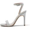 image:imageDREAM PAIRS Womens High Stilettos Open Square Toe Ankle Strap Heels Sexy Comfort Strappy Dress Shoes Wedding Bridal Pumps SandalsSilver