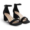 image:imageDREAM PAIRS Womens LowChunk Low Heel Pump SandalBlackNubuck