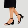 image:imageDREAM PAIRS Womens LowChunk Low Heel Pump SandalBlackNubuck