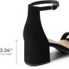 image:imageDREAM PAIRS Womens LowChunk Low Heel Pump SandalBlackNubuck
