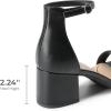 image:imageDREAM PAIRS Womens LowChunk Low Heel Pump SandalBlackPu