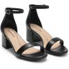 image:imageDREAM PAIRS Womens LowChunk Low Heel Pump SandalBlackPu