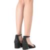 image:imageDREAM PAIRS Womens LowChunk Low Heel Pump SandalBlackRhinestone