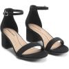 image:imageDREAM PAIRS Womens LowChunk Low Heel Pump SandalBlacksuede