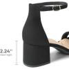 image:imageDREAM PAIRS Womens LowChunk Low Heel Pump SandalBlacksuede