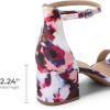 image:imageDREAM PAIRS Womens LowChunk Low Heel Pump SandalFloral