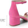 image:imageDREAM PAIRS Womens LowChunk Low Heel Pump SandalFuchsiaSuede