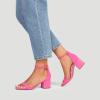 image:imageDREAM PAIRS Womens LowChunk Low Heel Pump SandalFuchsiaSuede