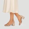 image:imageDREAM PAIRS Womens LowChunk Low Heel Pump SandalGoldGlitter