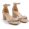 image:imageDREAM PAIRS Womens LowChunk Low Heel Pump SandalGoldGlitter