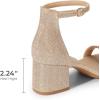 image:imageDREAM PAIRS Womens LowChunk Low Heel Pump SandalGoldGlitter