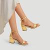 image:imageDREAM PAIRS Womens LowChunk Low Heel Pump SandalGoldmetallic