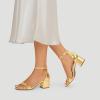 image:imageDREAM PAIRS Womens LowChunk Low Heel Pump SandalGoldmetallic
