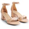 image:imageDREAM PAIRS Womens LowChunk Low Heel Pump SandalLight Nudepu