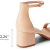 image:imageDREAM PAIRS Womens LowChunk Low Heel Pump SandalLight Nudepu