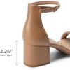 image:imageDREAM PAIRS Womens LowChunk Low Heel Pump SandalNudePu