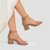 image:imageDREAM PAIRS Womens LowChunk Low Heel Pump SandalNudePu