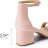 image:imageDREAM PAIRS Womens LowChunk Low Heel Pump SandalPinkSuede