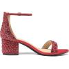 image:imageDREAM PAIRS Womens LowChunk Low Heel Pump SandalRedRhinestone