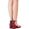 image:imageDREAM PAIRS Womens LowChunk Low Heel Pump SandalRedRhinestone