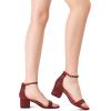 image:imageDREAM PAIRS Womens LowChunk Low Heel Pump SandalRedRhinestone