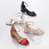 image:imageDREAM PAIRS Womens LowChunk Low Heel Pump SandalRedRhinestone