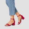 image:imageDREAM PAIRS Womens LowChunk Low Heel Pump SandalRedSuede