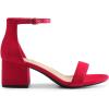 image:imageDREAM PAIRS Womens LowChunk Low Heel Pump SandalRedSuede