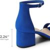 image:imageDREAM PAIRS Womens LowChunk Low Heel Pump SandalRoyalBlue