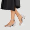 image:imageDREAM PAIRS Womens LowChunk Low Heel Pump SandalSilverGlitter