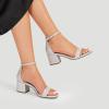 image:imageDREAM PAIRS Womens LowChunk Low Heel Pump SandalSilverGlitter