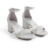 image:imageDREAM PAIRS Womens LowChunk Low Heel Pump SandalSilverGlitter