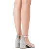 image:imageDREAM PAIRS Womens LowChunk Low Heel Pump SandalSilverRhinestone