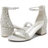 image:imageDREAM PAIRS Womens LowChunk Low Heel Pump SandalSilverRhinestone