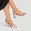 image:imageDREAM PAIRS Womens LowChunk Low Heel Pump SandalSilvermetallic