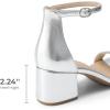 image:imageDREAM PAIRS Womens LowChunk Low Heel Pump SandalSilvermetallic